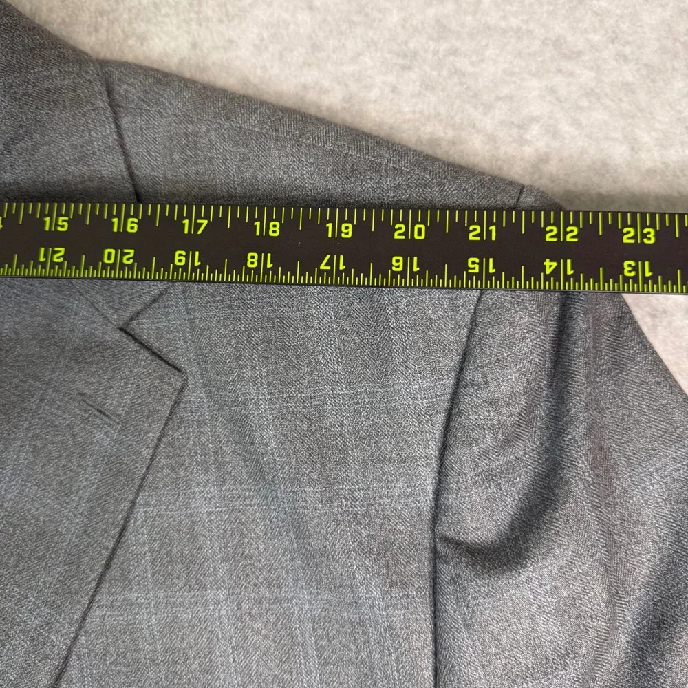 Lauren Ralph Lauren Mens 52R Silk Wool Blazer Gray Glen Plaid Sport Coat Jacket